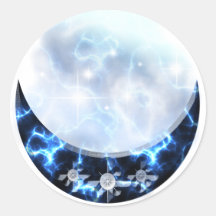 Electric Blue Upright Crescent Sticker