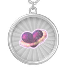 electric fire heart digital art pendant