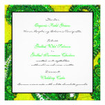 Electric Gold & Green Wedding Reception Menu Card Personalized Announcements