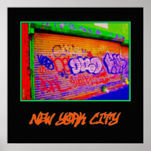 'Electric Graffiti Gates' New York Poster