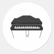 Electric Grand Piano: 3D Model: Round Stickers