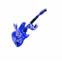 Electric Guitar and hands, blue version Photo Cut Outs