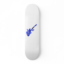Electric Guitar and hands, blue version Custom Skate Board