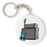 electric guitar bass and amp keychains