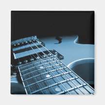 Electric Guitar Close Up - Blue Fridge Magnets