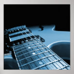 Electric Guitar Close Up - Blue Print