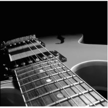 Electric Guitar Close Up - Grey B&W Photo Cut Outs