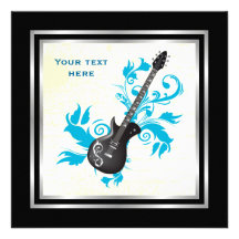 Electric guitar on turquoise leaves custom product custom announcement