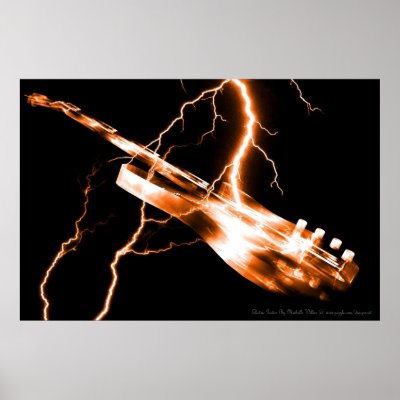 ELECTRIC GUITAR orange Posters by DragonCat