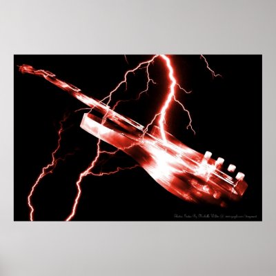 ELECTRIC GUITAR red Poster by DragonCat