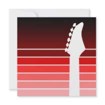 electric guitar silhouette : red fade personalized announcements