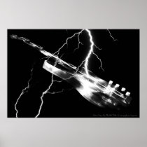 ELECTRIC GUITAR white Poster