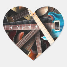 Electric Guitars Concept Heart Sticker