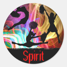 Electric Laser Show Cheerleaders Round Sticker