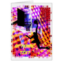 Electric Light Chaos Dunk Basketball - Customize Greeting Card