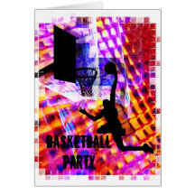Electric Light Chaos Dunk Basketball Party Cards