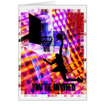 Electric Light  Dunk Basketball You're Invited Cards