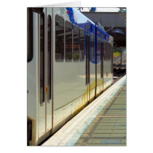 Electric Light Rail Train Close Up Greeting Cards