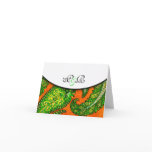 Electric Orange Paisley Monogrammed Note Card