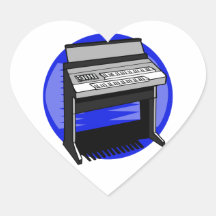 Electric Organ Blue Background Music Graphic Sticker