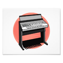 Electric Organ Peach Background Art Photo