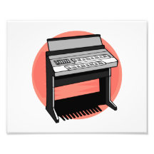 Electric Organ Peach Background Art Photo