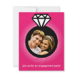 Electric Pink The Ring Photo Engagement Party Personalized Invitations