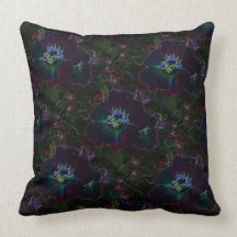 Electric Roses Throw Pillows