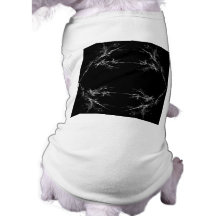 Electric Scratch. Black, White Fractal Art. Dog Tee Shirt
