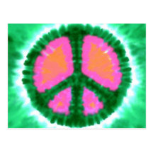 Electric Tie-Dye Peace Sign Post Cards