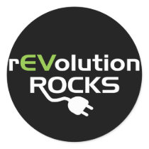 Electric Vehicles Rocks Round Sticker