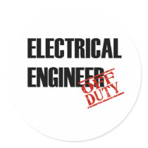 ELECTRICAL ENGINEER LIGHT ROUND STICKER