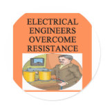 electrical engineer round stickers