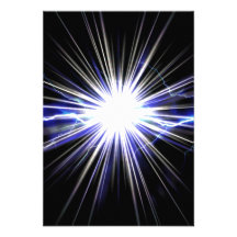 Electrical Lightning Star Burst Custom Invitations