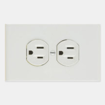 Electrical Outlet Rectangular Stickers