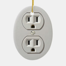 Electrical Power Outlet Plug in Christmas Tree Ornament
