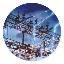 Electrical power substation round stickers
