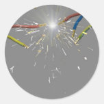 electrical spark round sticker