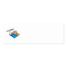 Electrician Construction Worker Retro Business Card Template