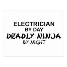 Electrician Deadly Ninja by Night Post Card