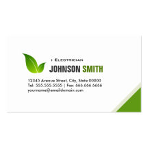 Electrician - Elegant Modern Green Business Card