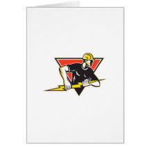 Electrician Lightning Bolt Retro Greeting Card