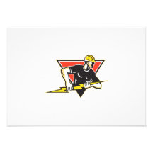 Electrician Lightning Bolt Retro Personalized Announcements