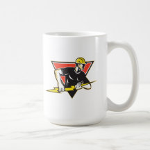 Electrician Lightning Bolt Retro Mugs