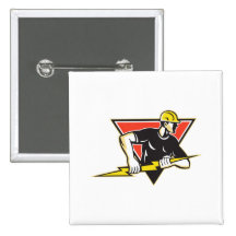 Electrician Lightning Bolt Retro Pinback Buttons