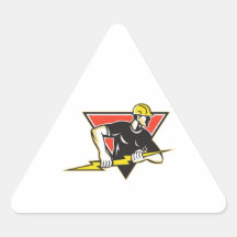 Electrician Lightning Bolt Retro Sticker