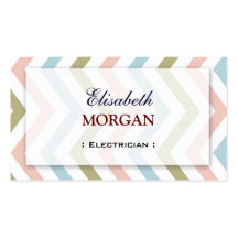 Electrician - Natural Graceful Chevron Business Cards