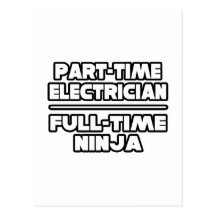 Electrician...Ninja Postcard
