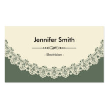 Electrician - Retro Chic Lace Business Card Template