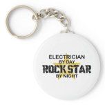 Electrician Rock Star by Night keychains